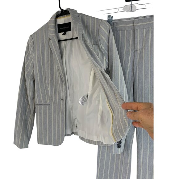 Banana Republic Womens Stripe Two-Piece Suit Set 00P Blazer & Pants - Picture 9 of 13